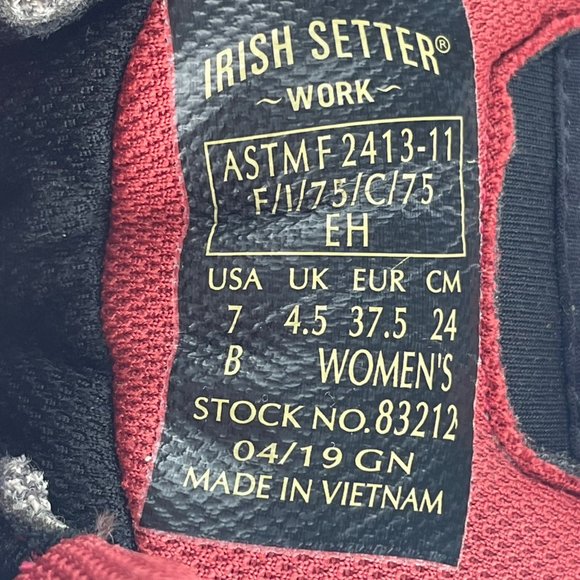 RED WING Womens Irish Setter Crosby Waterproof Safety Toe Work Boot 83212 Size 7 - Picture 12 of 13